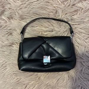 Elegant Black Faux Leather Mini Bag